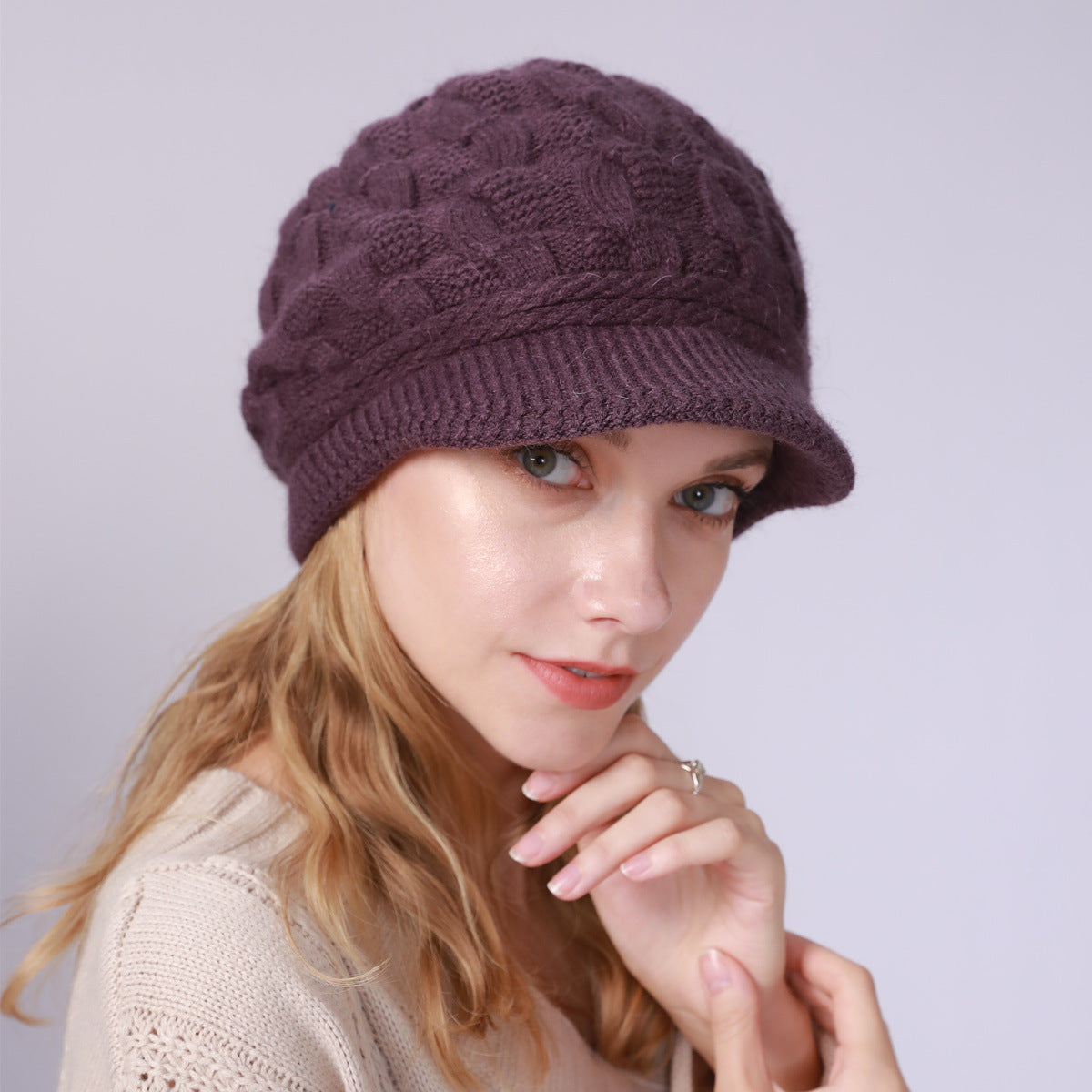 Women's Fleece Warm Rabbit Wool Beret