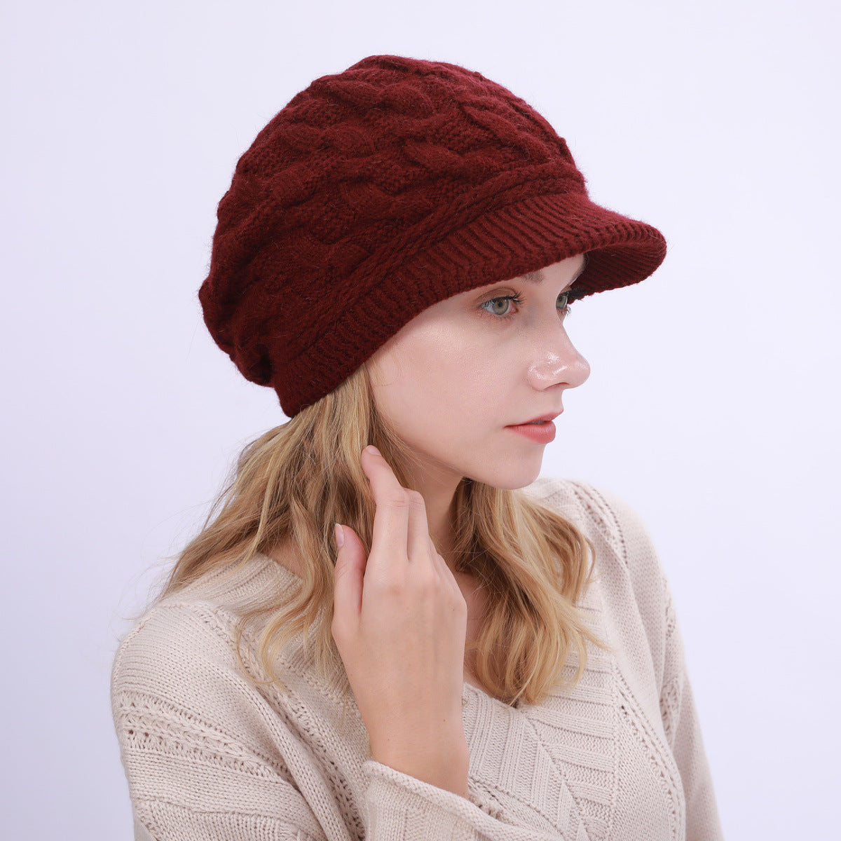 Women's Fleece Warm Rabbit Wool Beret