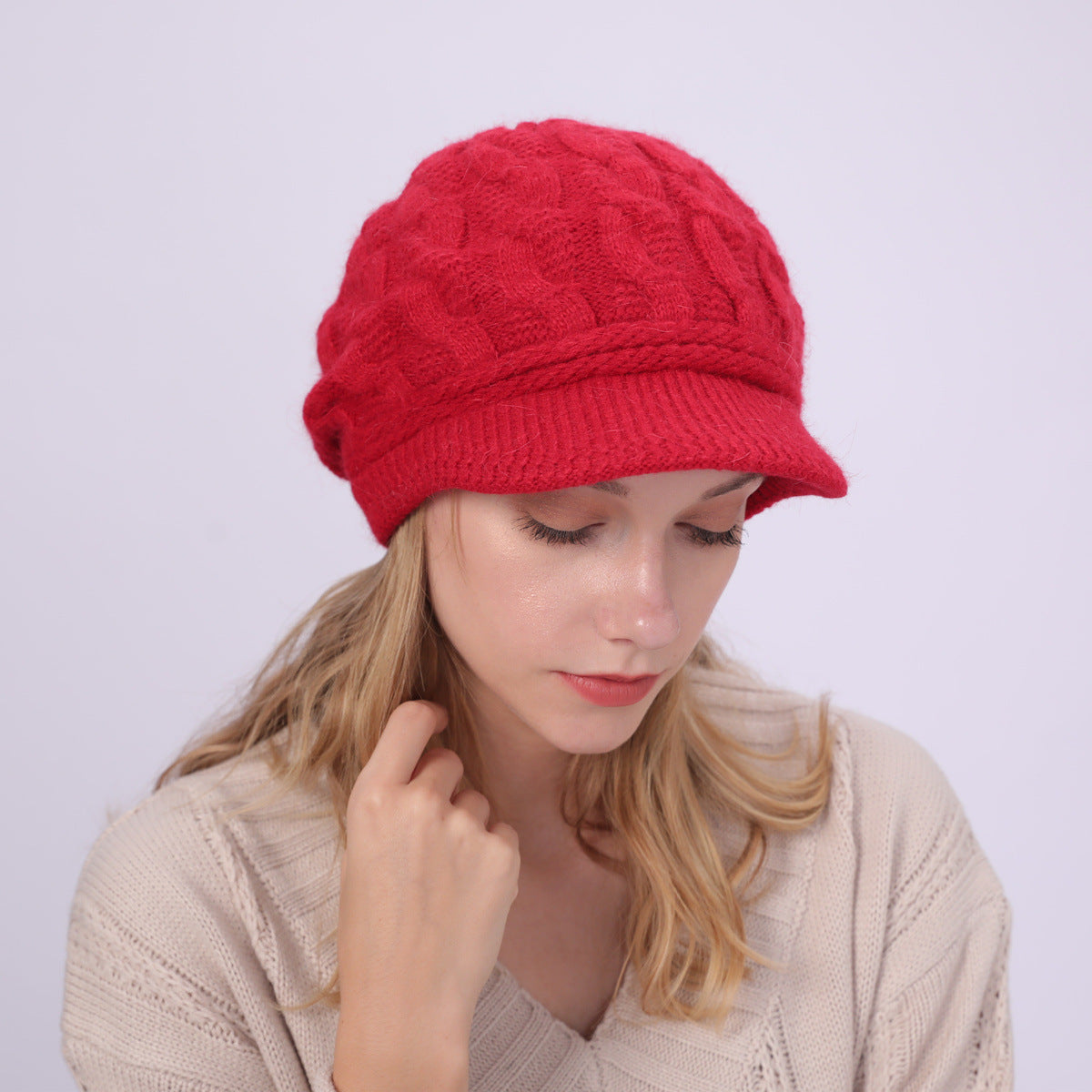 Women's Fleece Warm Rabbit Wool Beret