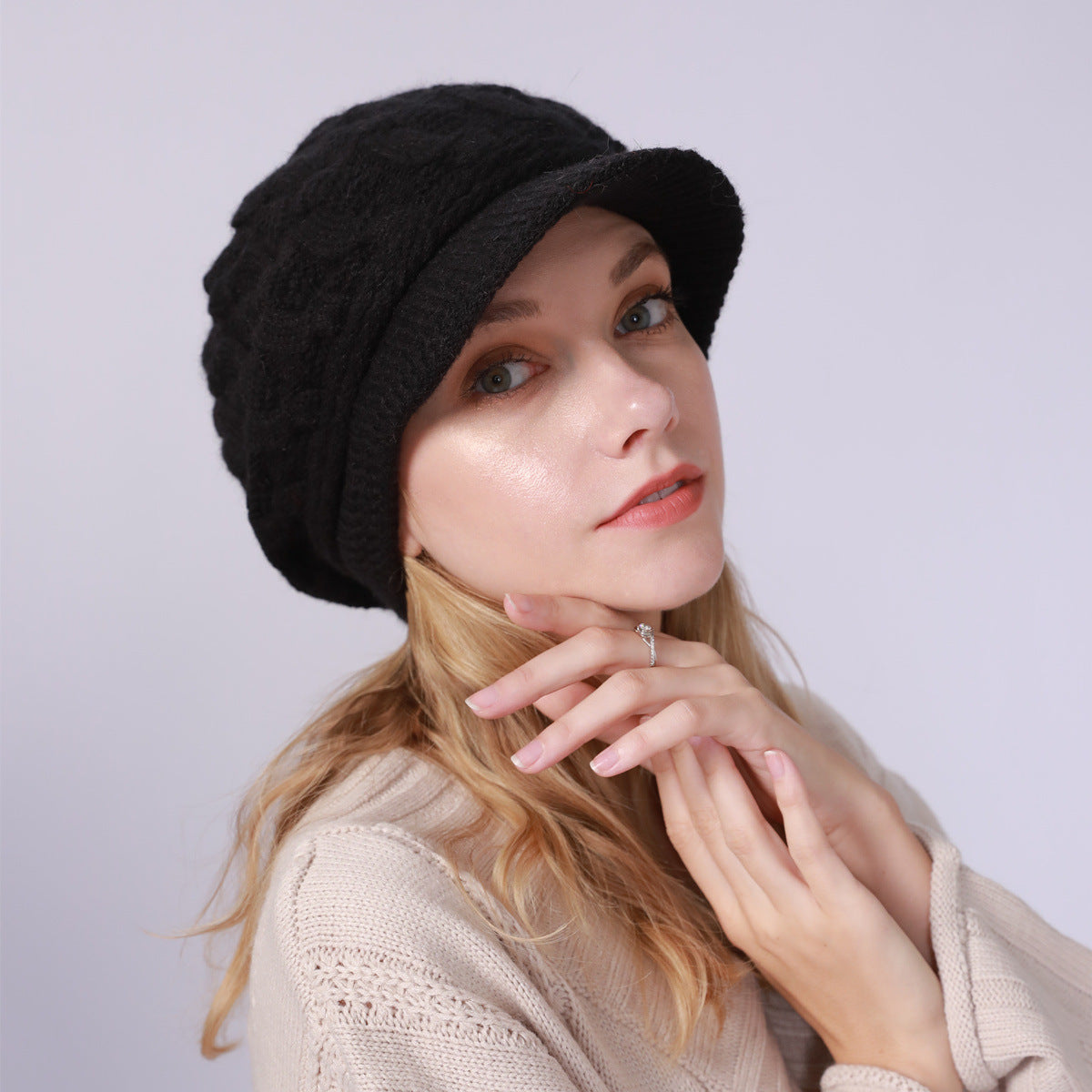 Women's Fleece Warm Rabbit Wool Beret