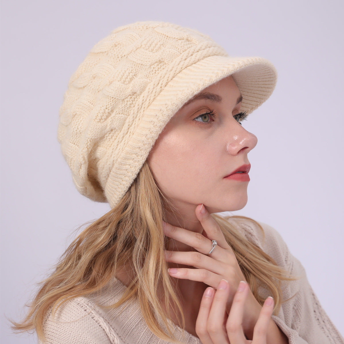 Women's Fleece Warm Rabbit Wool Beret