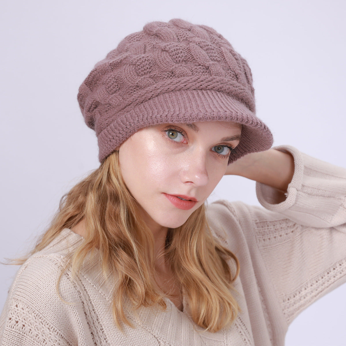 Women's Fleece Warm Rabbit Wool Beret